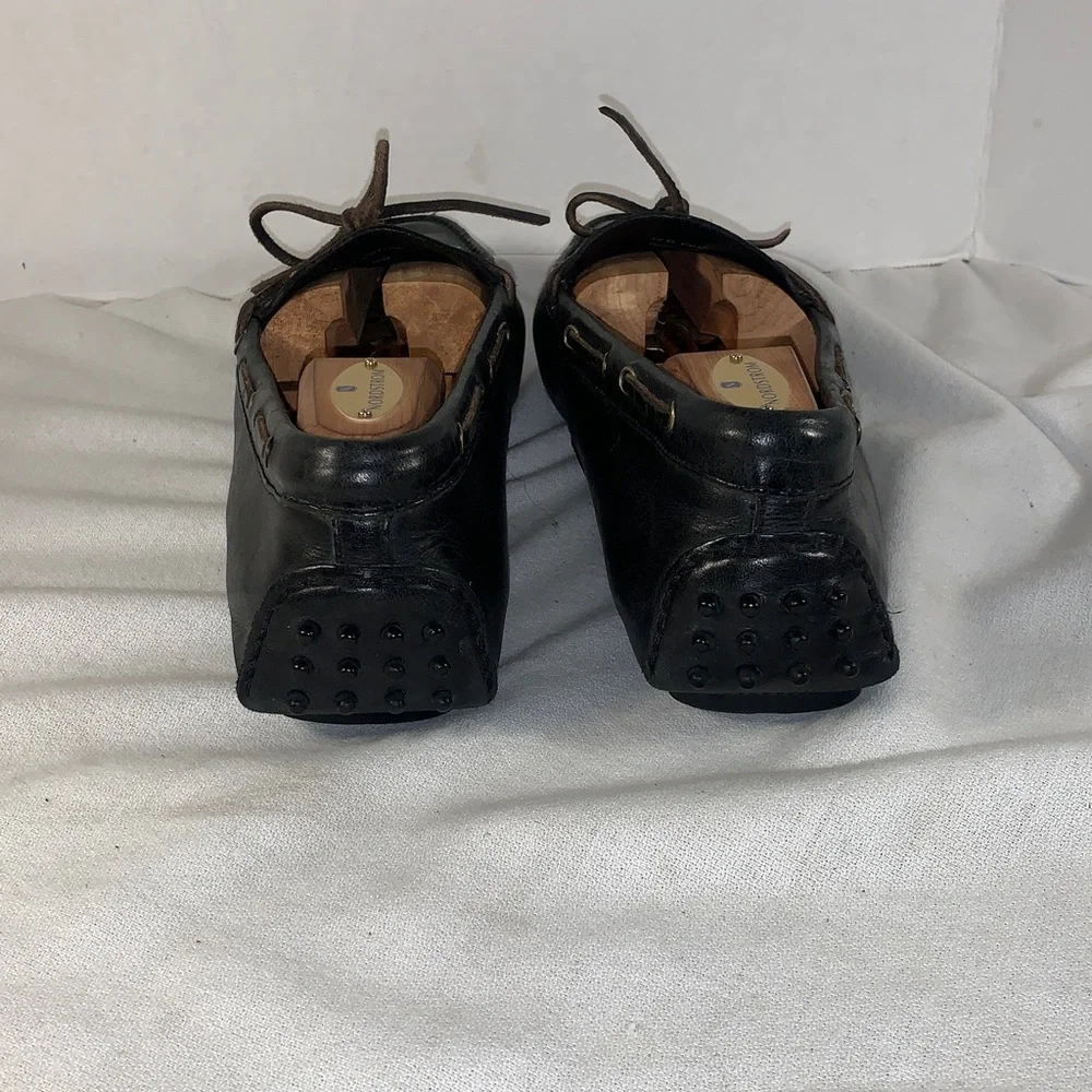 Cole Haan Mens Black Leather Driving Loafer Shoes